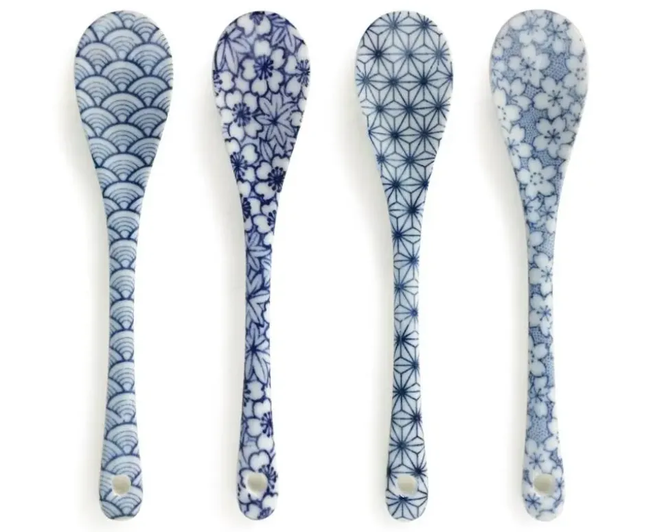 Blue & White Dessert Spoon Set