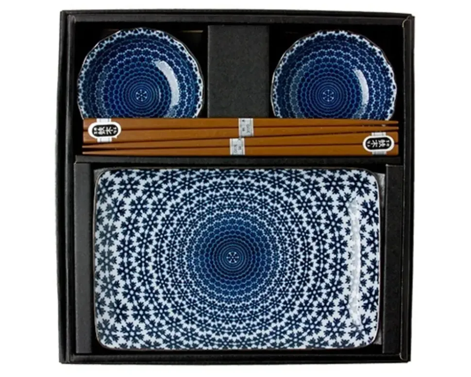 Blue & White Snow Sushi Set