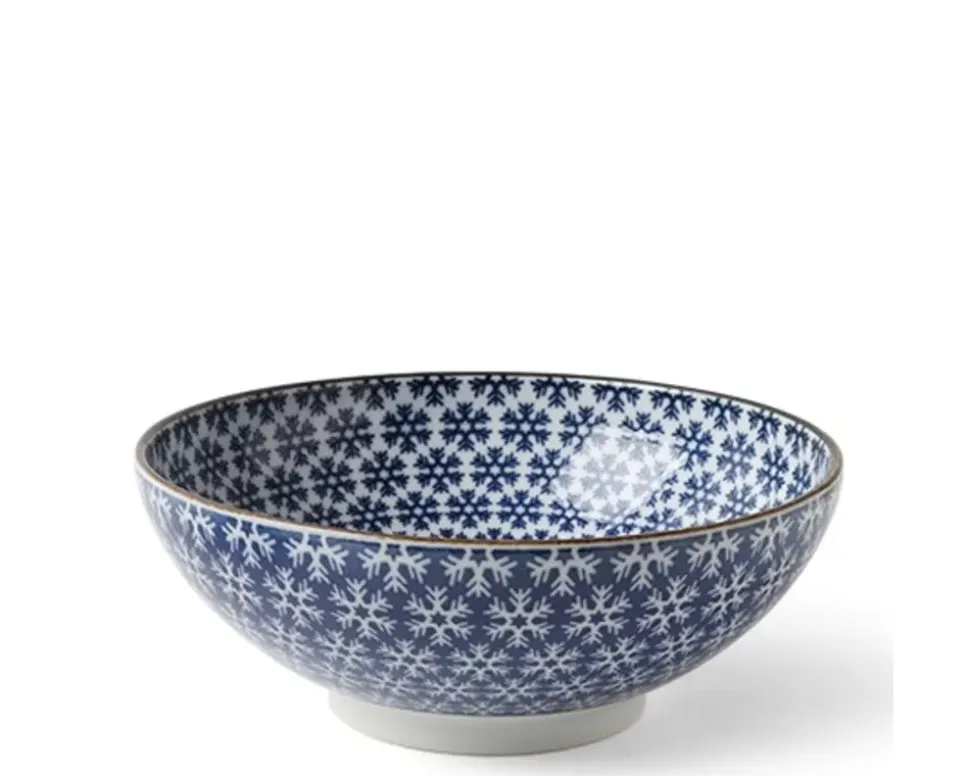 Blue & White Snowflake 8.25" Bowl
