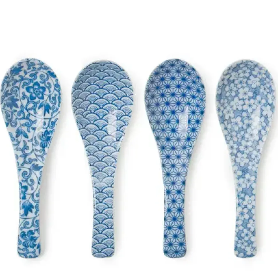 Blue & White Soup Spoon Set