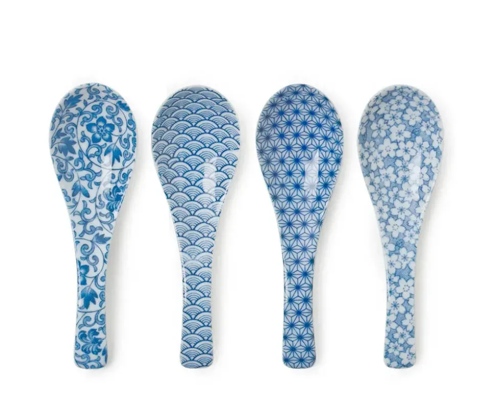 Blue & White Soup Spoon Set