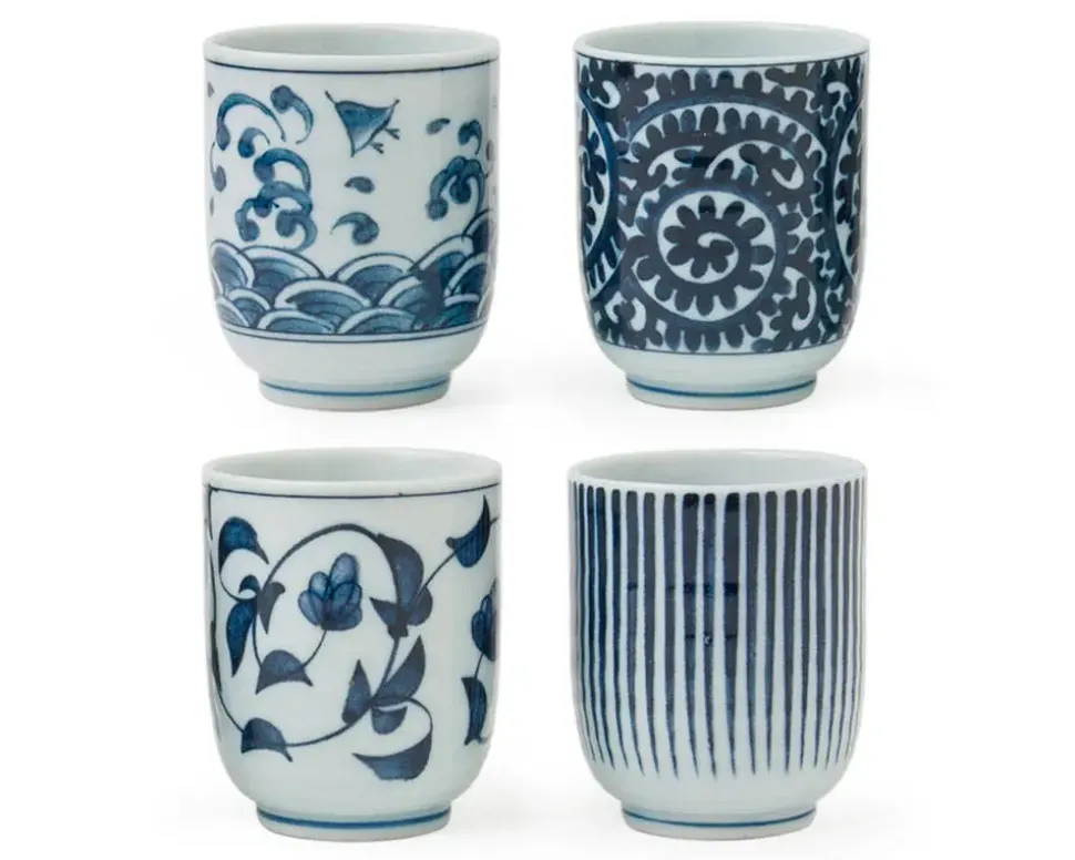 Blue & White Teacup Set