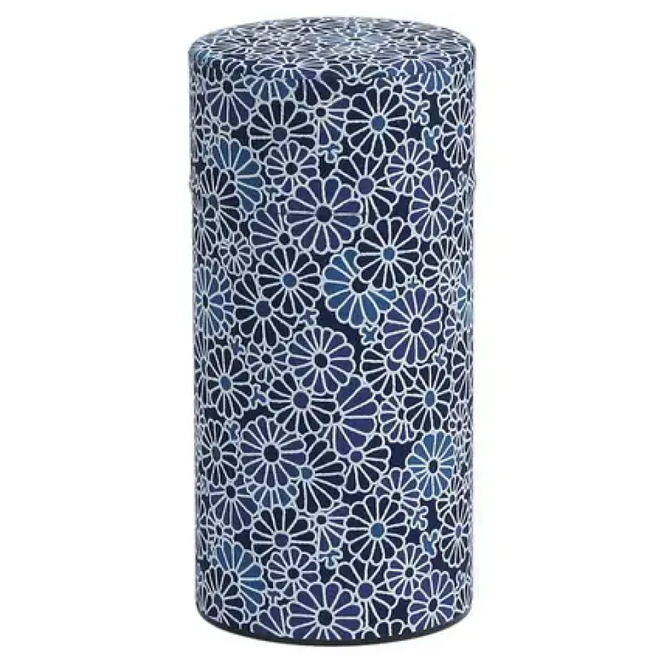 Blue Mums Tea Canister