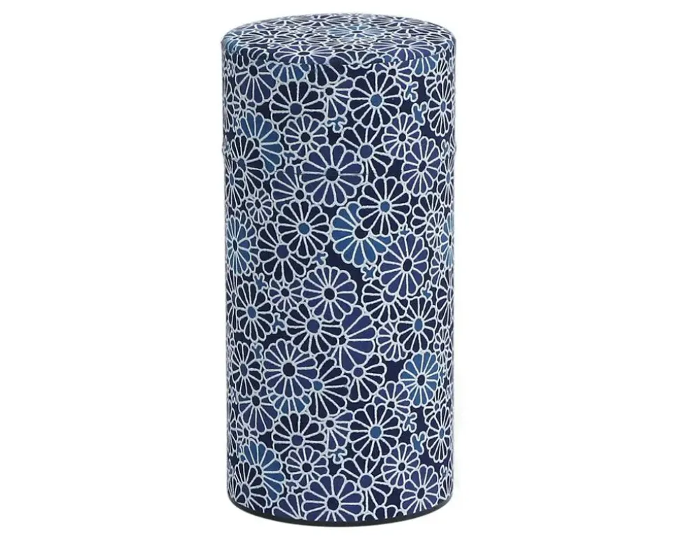 Blue Mums Tea Canister