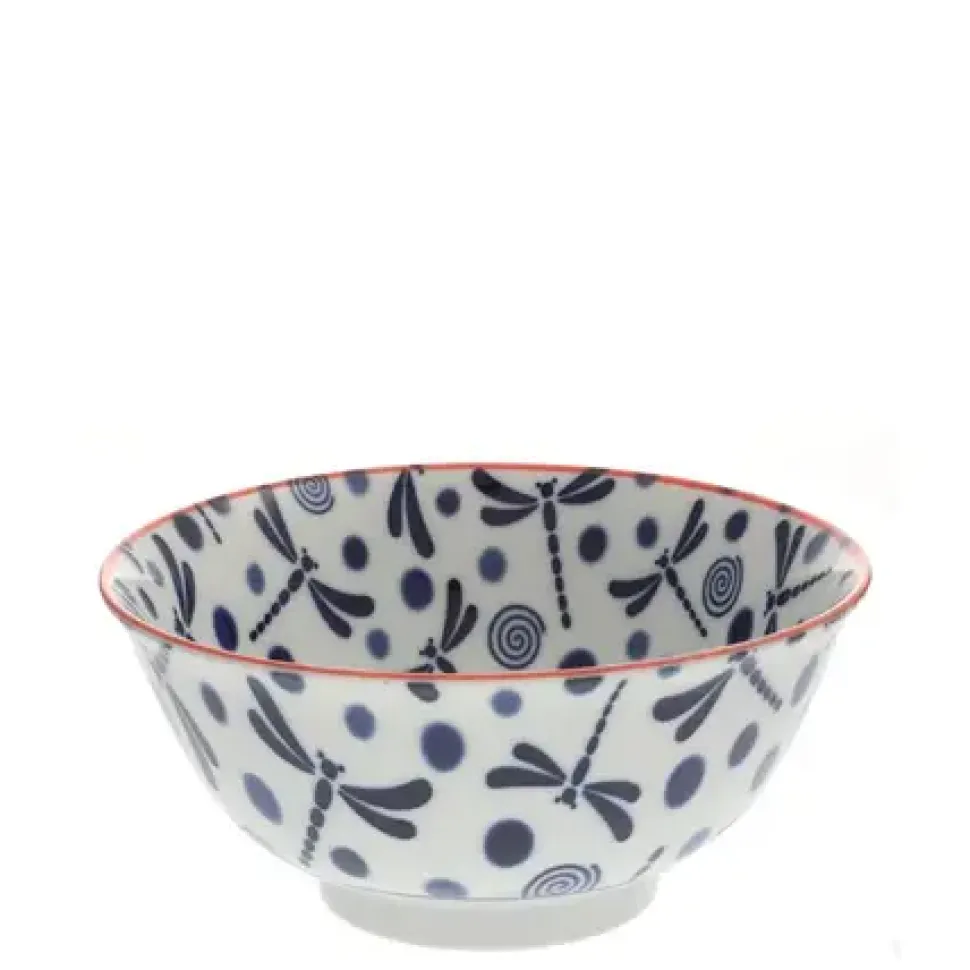 Bowl Blue Dragonfly 6"