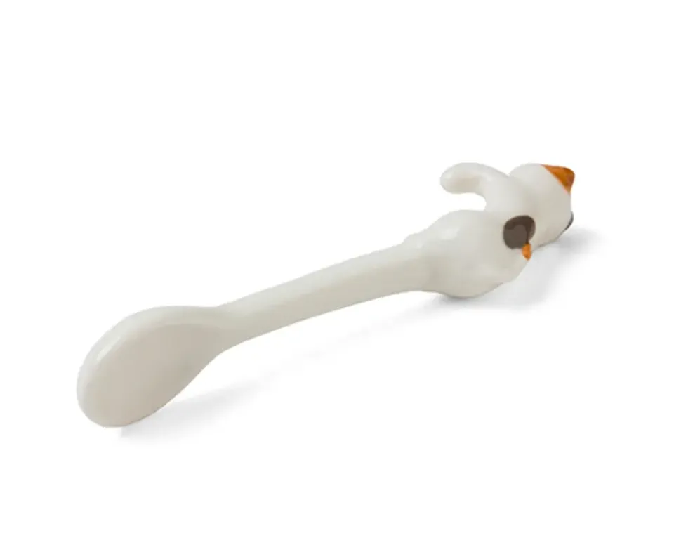 Cat Hanging Spoon - White