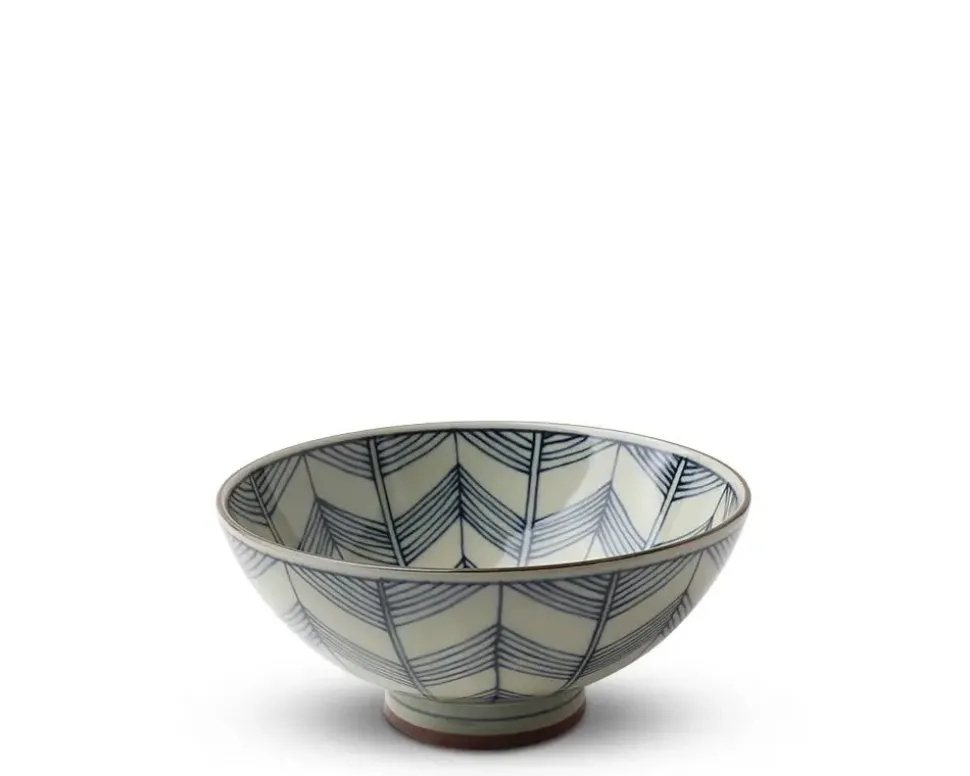 Celadon Chevron 5.5" Rice Bowl