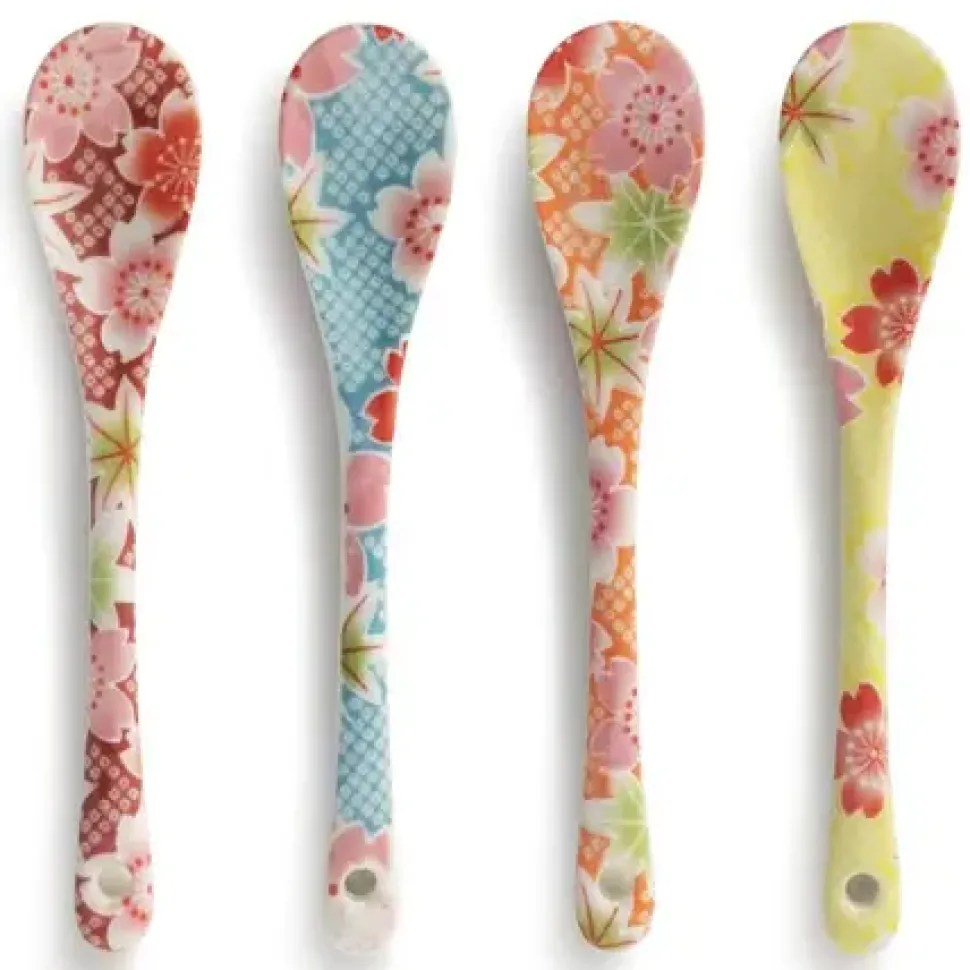 Floral Print Dessert Spoon Set