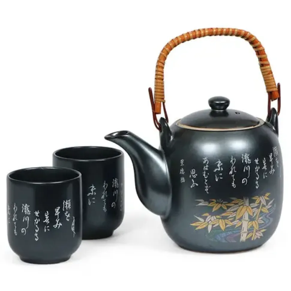 Gold Bamboo Kintake Tea Set