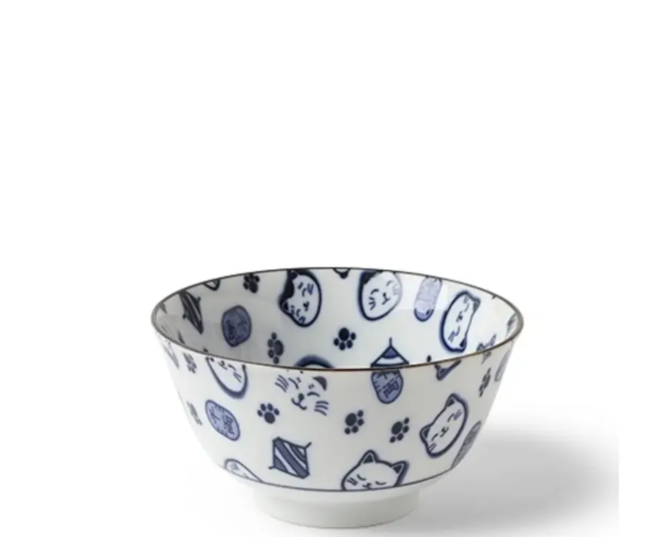 Maneki Neko Blue 5" Bowl