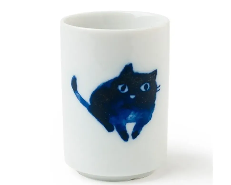 Midnight Blue Cat Cup Set