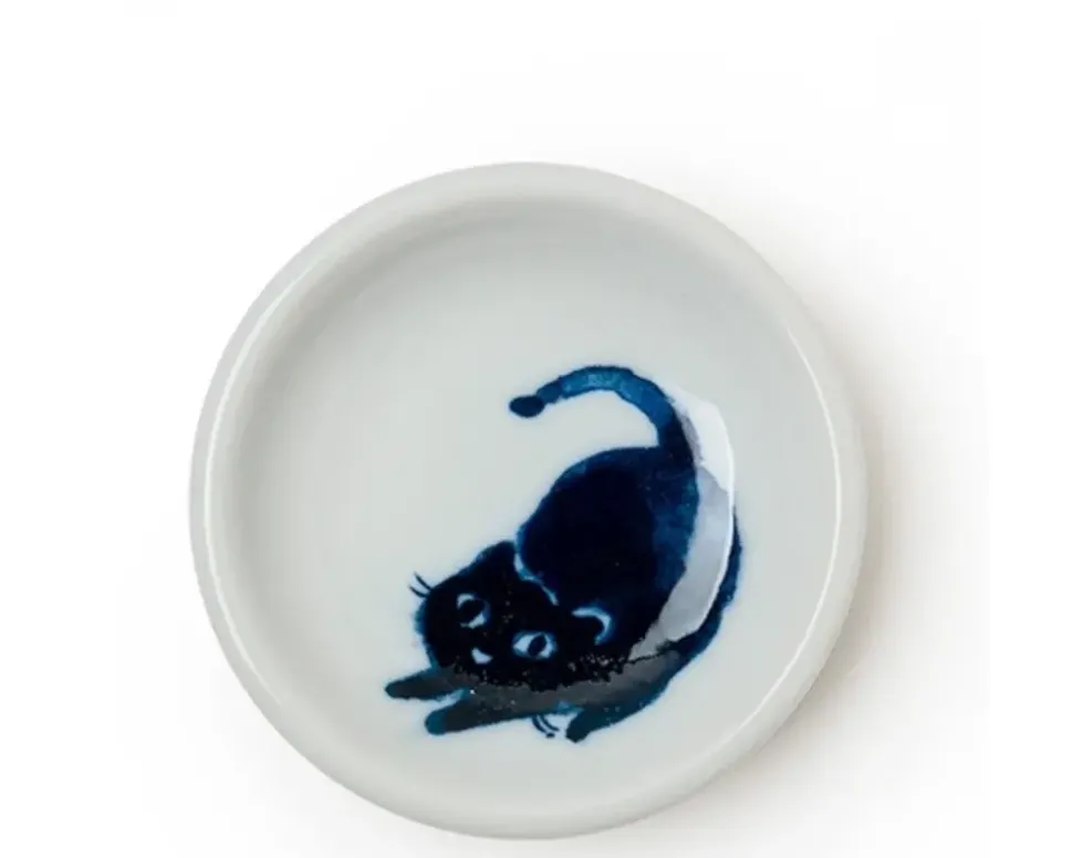 Midnight Blue Cat Dish Set