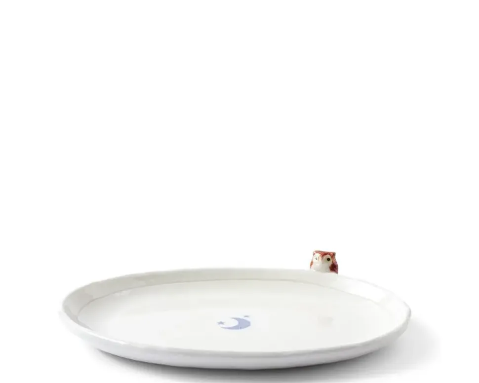 Plate Owl & Moon Design