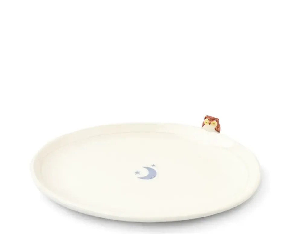 Plate Owl & Moon Design