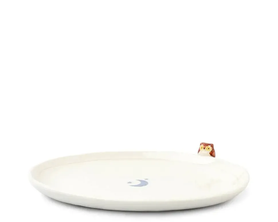 Plate Owl & Moon Design