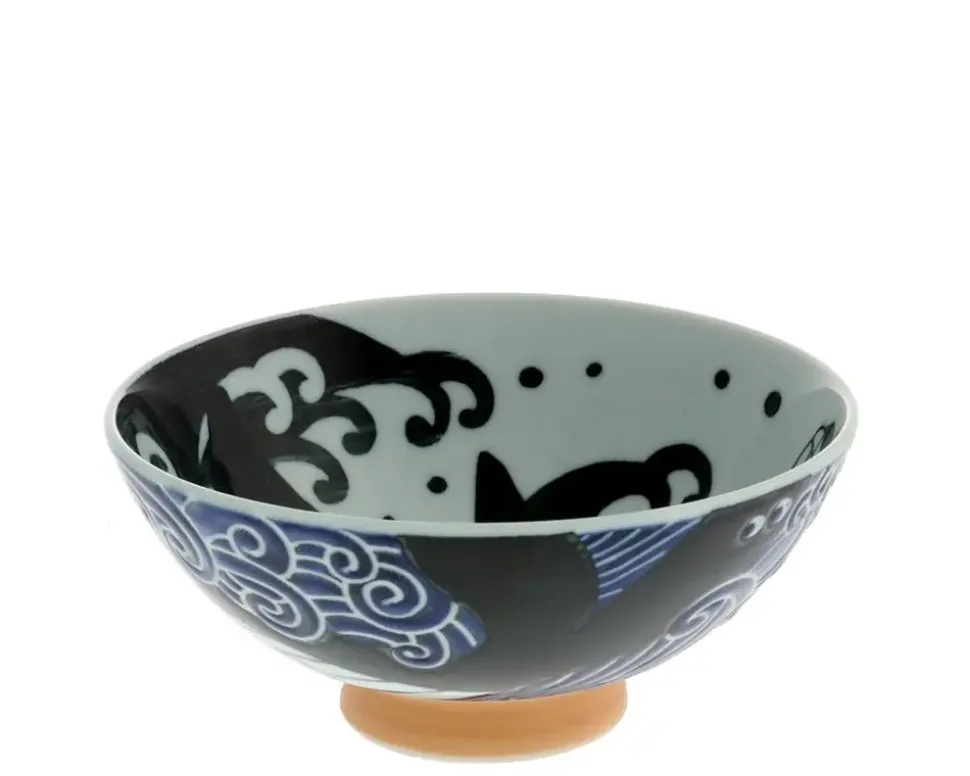 Rice Bowl Blue Whale Waves (Xl) 5-3/4"