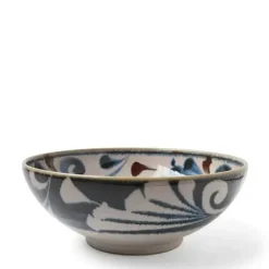 Rustic Blue Vines 8.5" Shallow Bowl