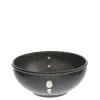 Satin Black White Dots 6-1/4" Bowl
